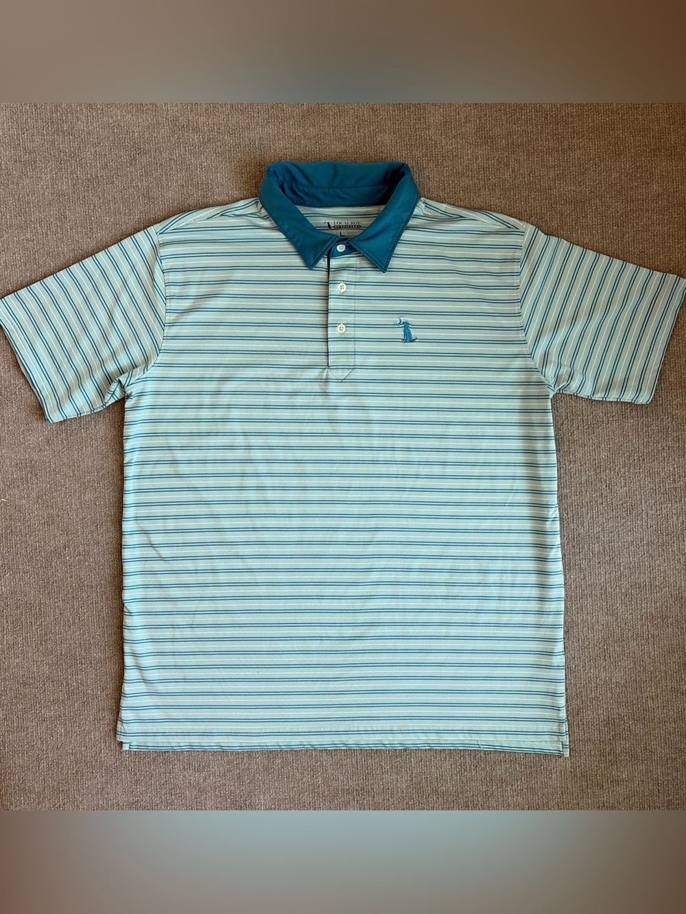 Local Boy Outfitters Men’s Sz L Polo Shirt Striped Performance Short Sleeve Golf